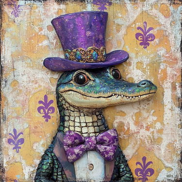 Mardi Gras Sign, Top Hat Sign, DCO-13106, Sign For Wreath, 10x10